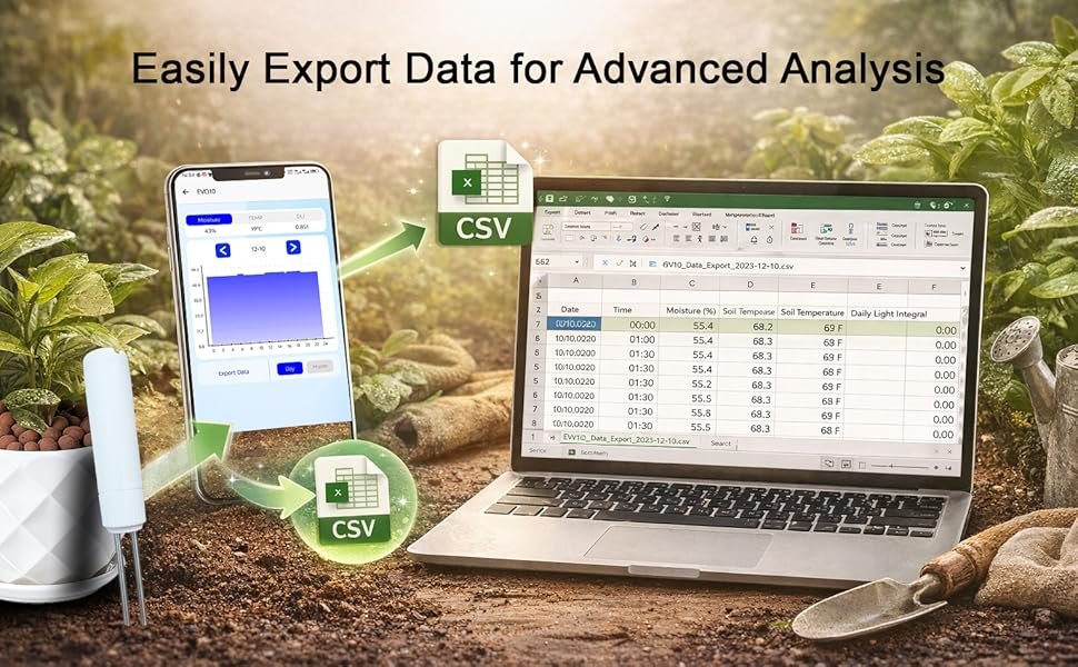 EVO10 CSV data export for advanced analysis