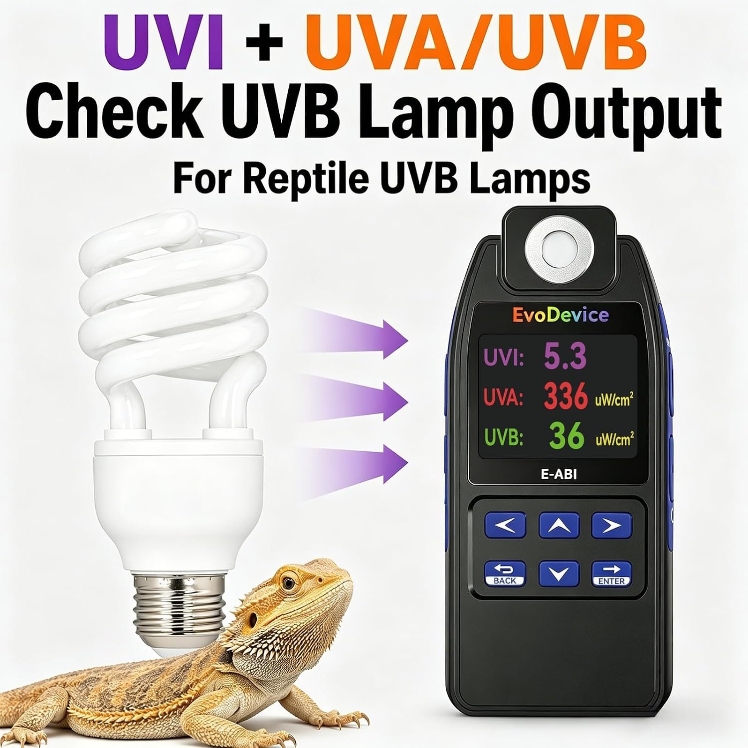Checking a reptile UVB lamp with E-ABI