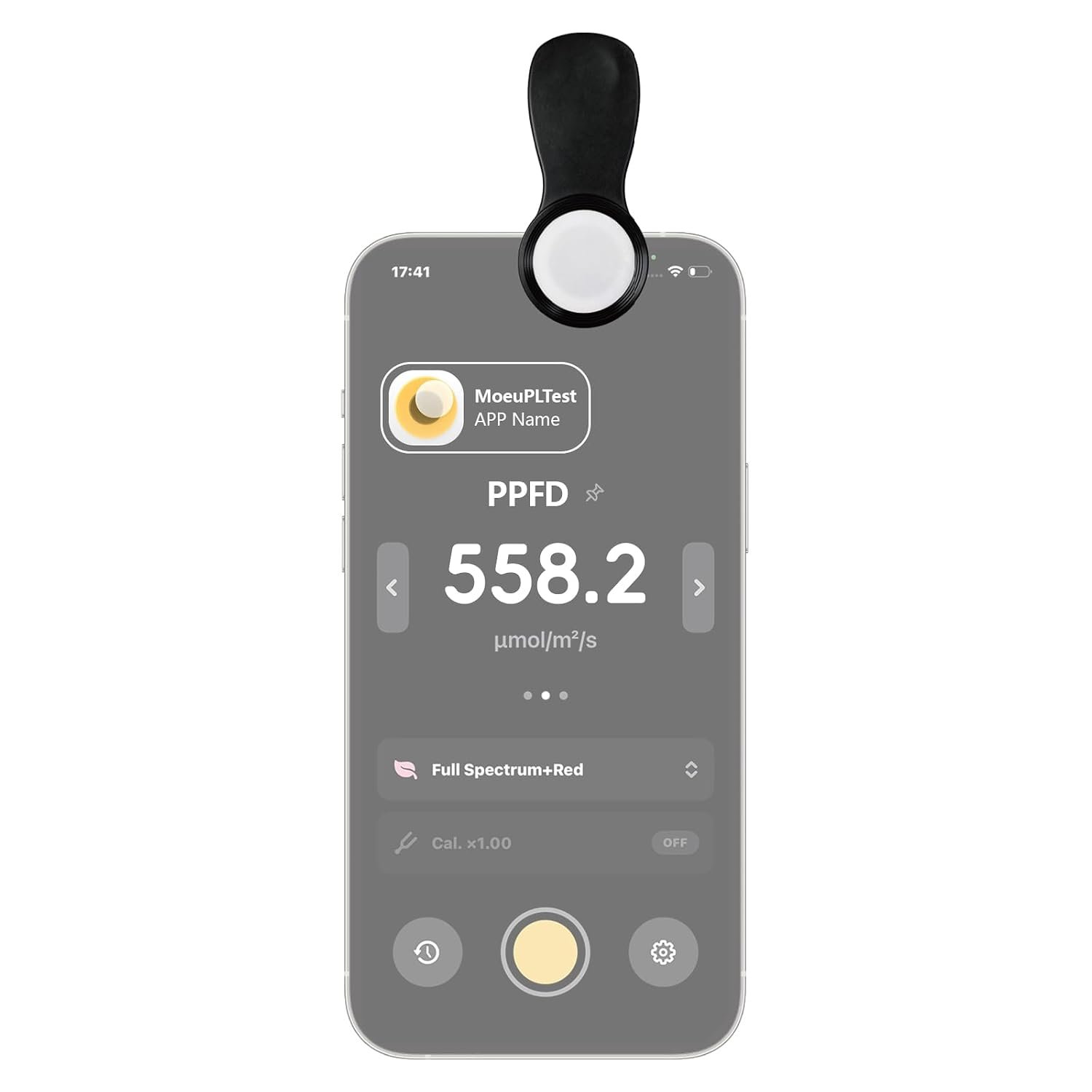 EvoDevice PARCLIP PAR and PPFD meter for iPhone plant light measurement