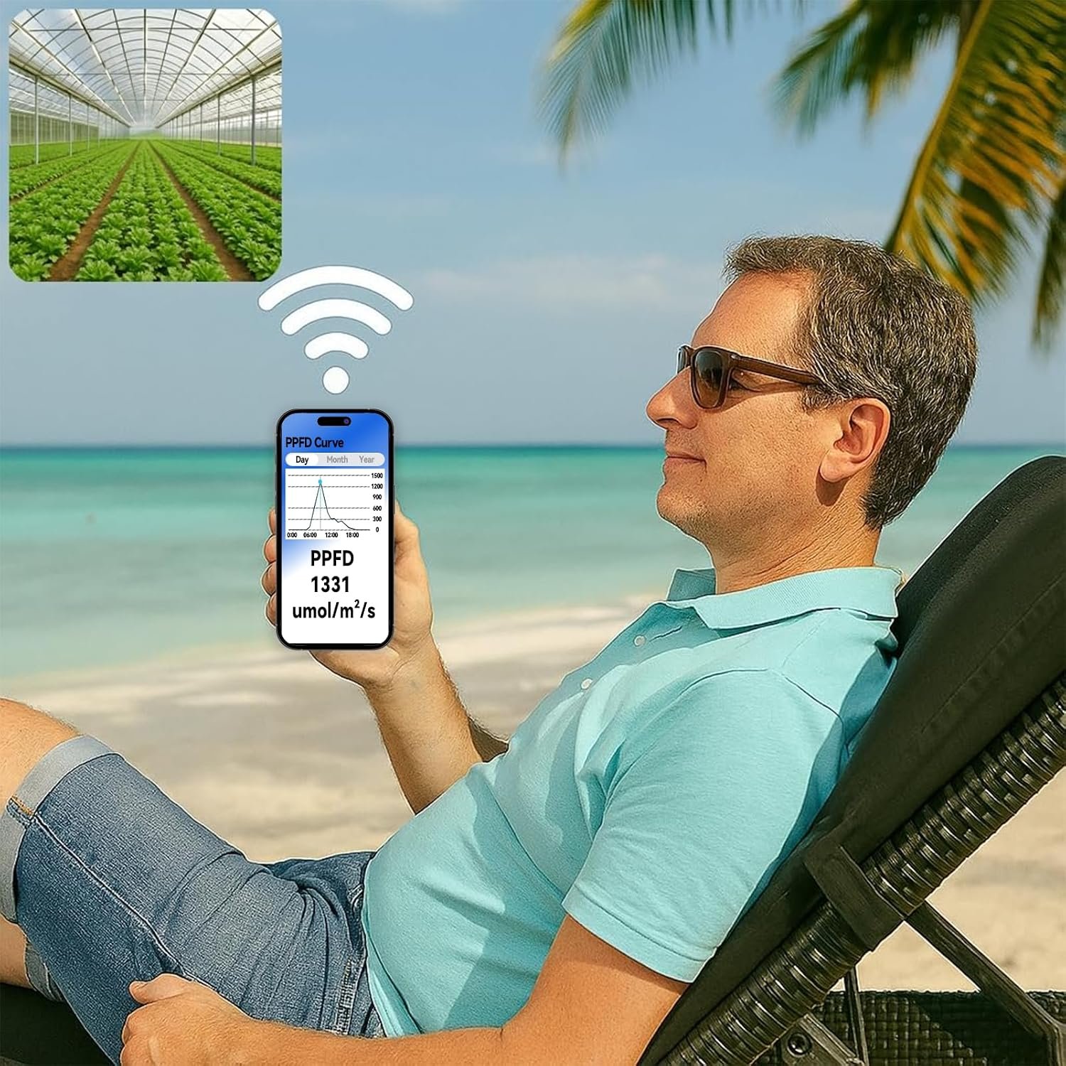 EVO-100 WiFi PAR and UVA monitor product and application image 2